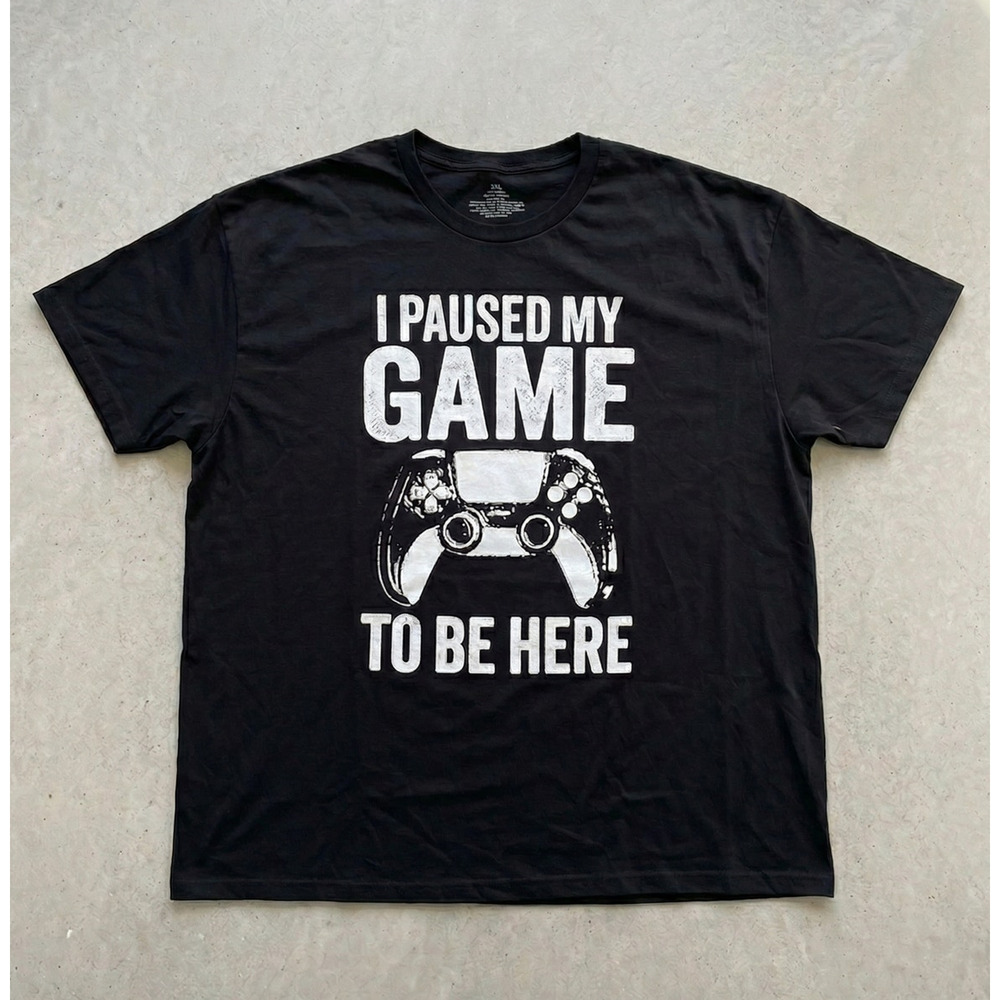 NEW Gamer Graphic Tee "I Paused My Game To Be Here" XL-playstation